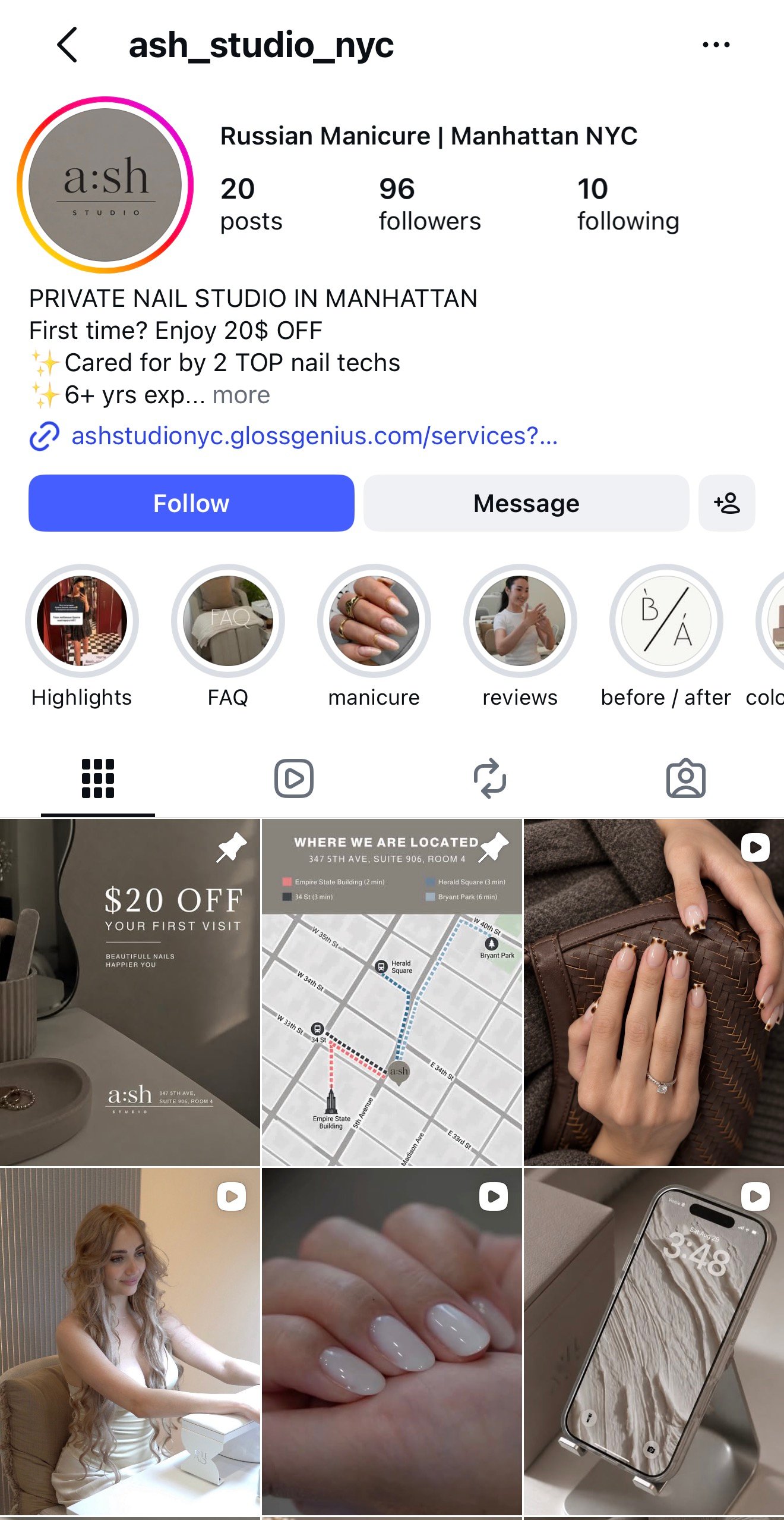 A:SH Studio Instagram profile